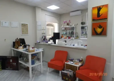 sala de espera del centro de estetica